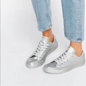 Silver Metalic Converse All Stars